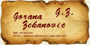 Gorana Zekanović vizit kartica